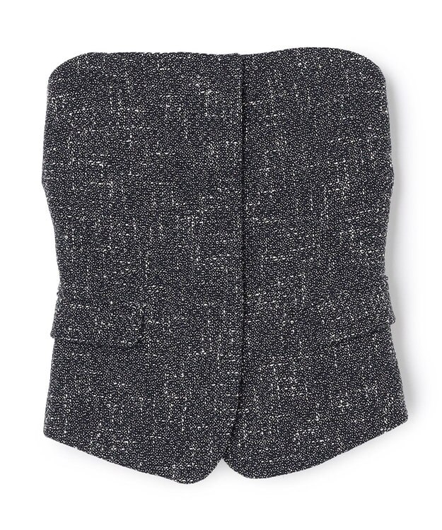 BEIGE， TRIPHANE / バックニットツイードビスチェ Navy Mix