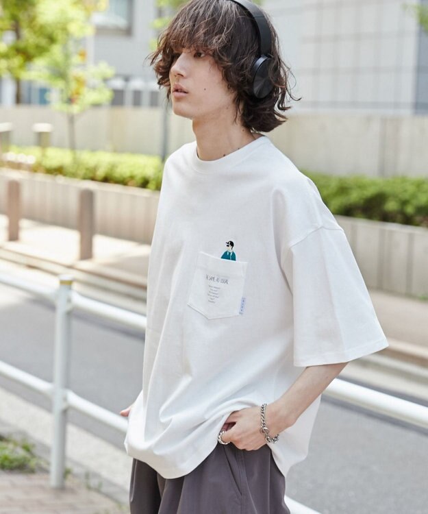 WEGO 【ユニセックス着用ITEM/手洗い可/MLサイズ】CITY　BOYS　ポケットT（S） ホワイト