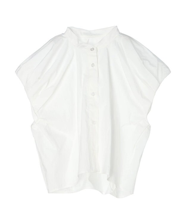 Green Parks タックデザインショート丈シャツ Off White