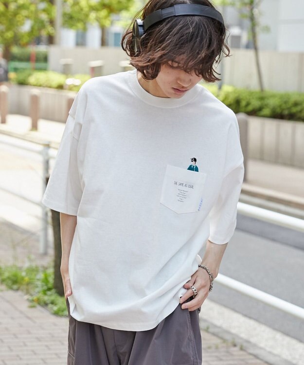WEGO 【ユニセックス着用ITEM/手洗い可/MLサイズ】CITY　BOYS　ポケットT（S） ホワイト