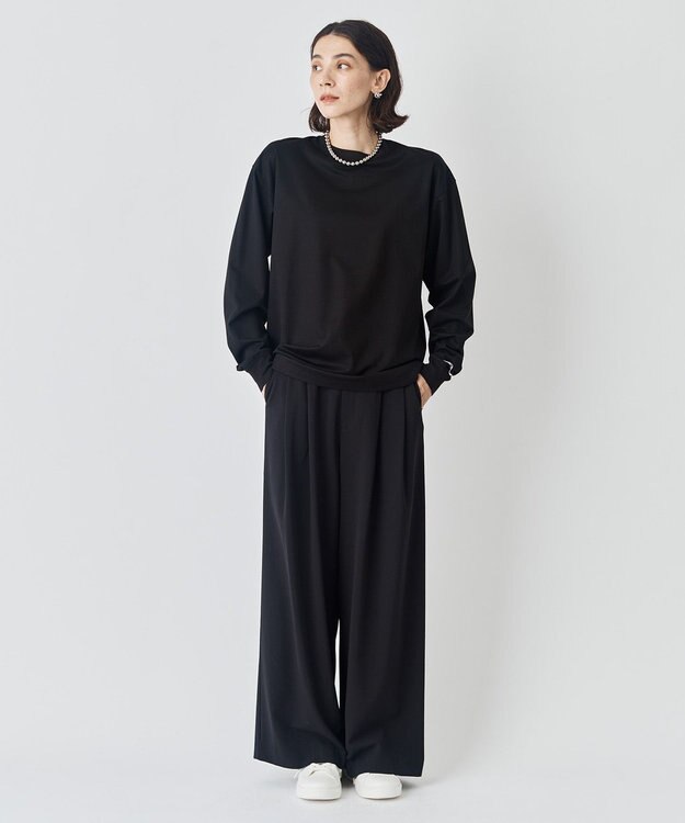 UNFILO MENS 【男女兼用】スマート ストレッチ ロングスリーブTEE【OCEANS web / YouTube 掲載】 ブラック