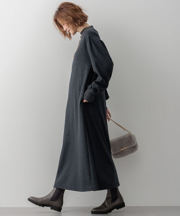 23区 【洗える】ウールミルドジャージー ワンピース グレー系