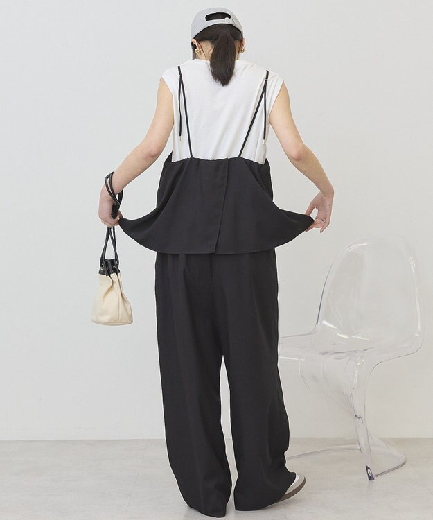 AMERICAN HOLIC リネンライクビスチェサロペット Black