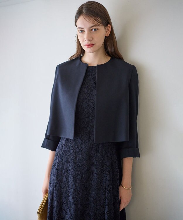 23区 S 【APPLAUDIR】バックサテンジョーゼット ジャケット ネイビー系