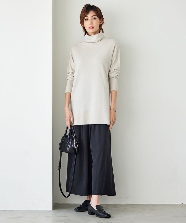 ICB 【洗える】ソフトウールハイゲージ ハイネックプルオーバー トープ系