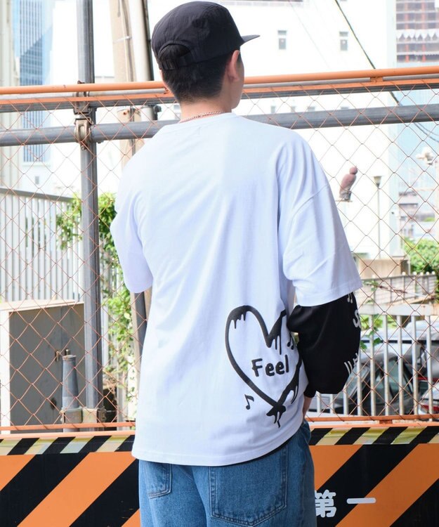 WEGO 【ユニセックス着用ITEM/2点SET】アクセ付きアンサンブルT（LS） ホワイト