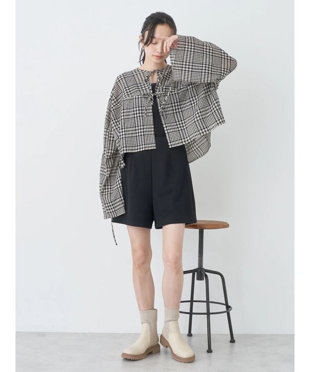 earth music&ecology ワッシャードロスト羽織りシャツ Check