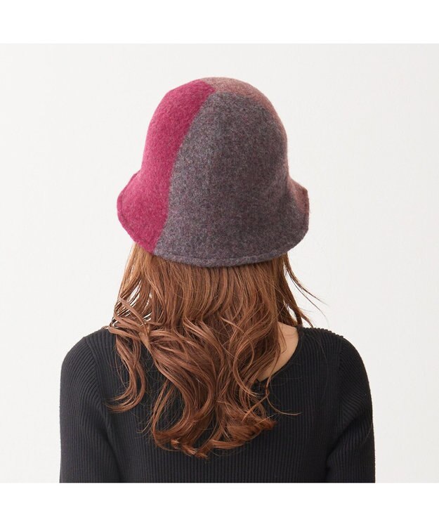 ATRENA 【日本製】FLUFFLY TRICOLOR ウールバケットハット ワイン