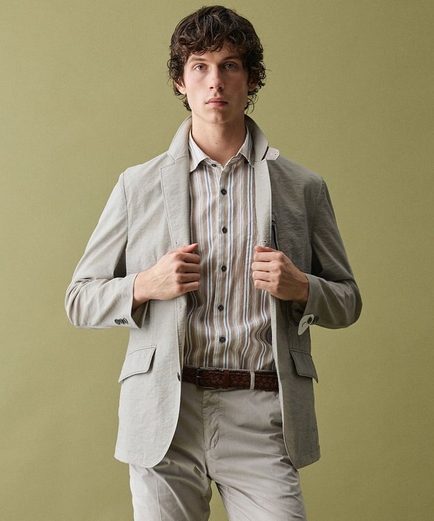 JOSEPH ABBOUD 【キングサイズ・ストレッチ/7ポケット】ハイパワーピケストレッチアクティブレジャー ジャケット　26SSモデル ベージュ系