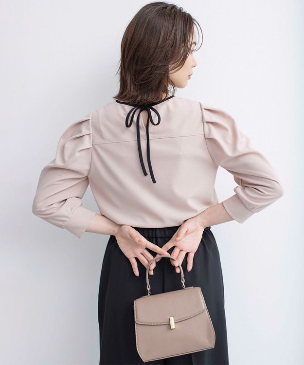 組曲 ライトアムンゼンジャージーバックリボン トップス ローズ系