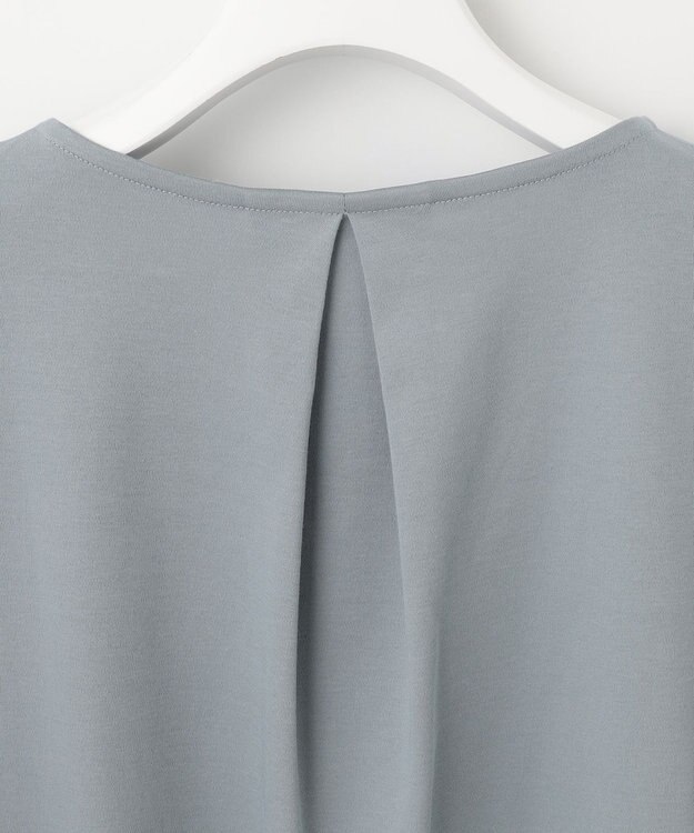 J.PRESS LADIES 【接触冷感・UVケア】コンパクトコットンスムース ツイストスリーブ カットソー スモーキーグリーン系