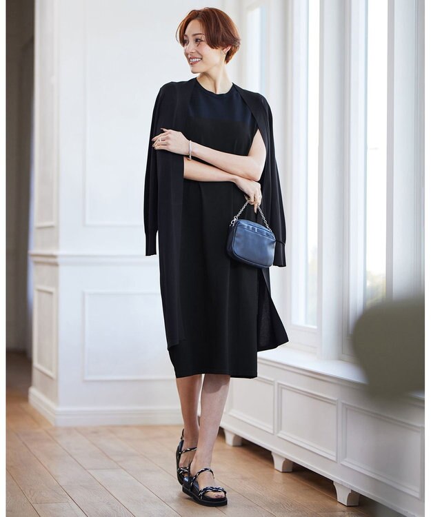 ICB 【WEB限定カラーあり】 シンセティックハイゲージ ロングカーディガン ネイビー系