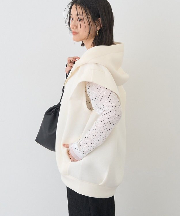 AMERICAN HOLIC ポンチZIPフーディーベスト Ivory