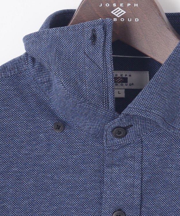 JOSEPH ABBOUD 【ストレッチ】コンフォートジャージーシャツ ネイビー系