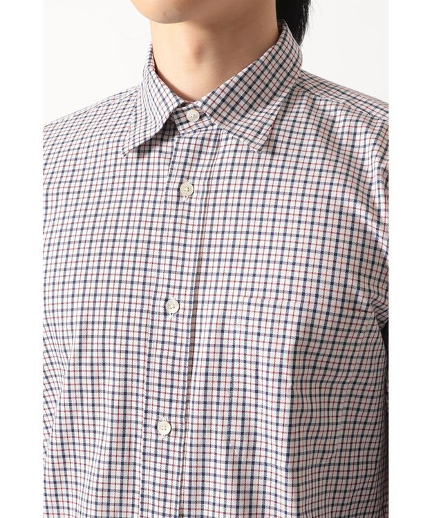 DAKS SIDGRAS ポプリンミニチェックシャツ レッド