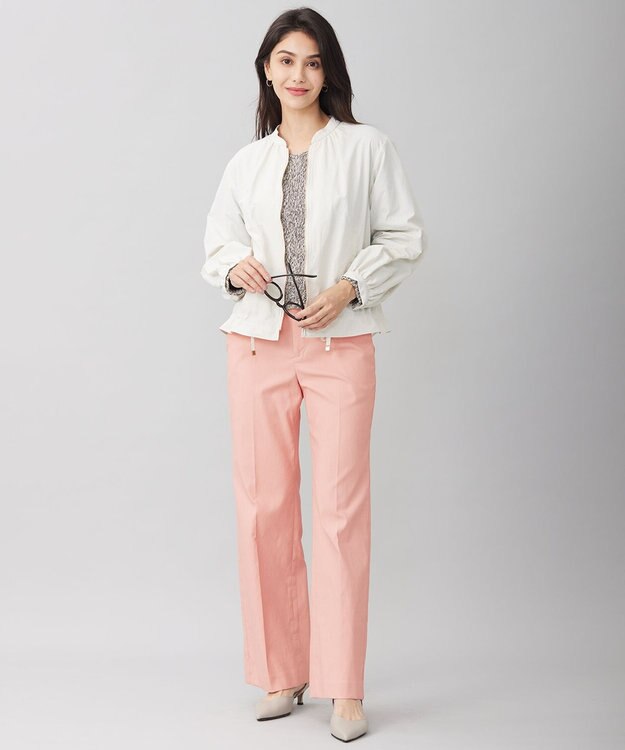 自由区 【撥水加工・UVケア・洗える】ライトグログラン ブルゾン アイボリー