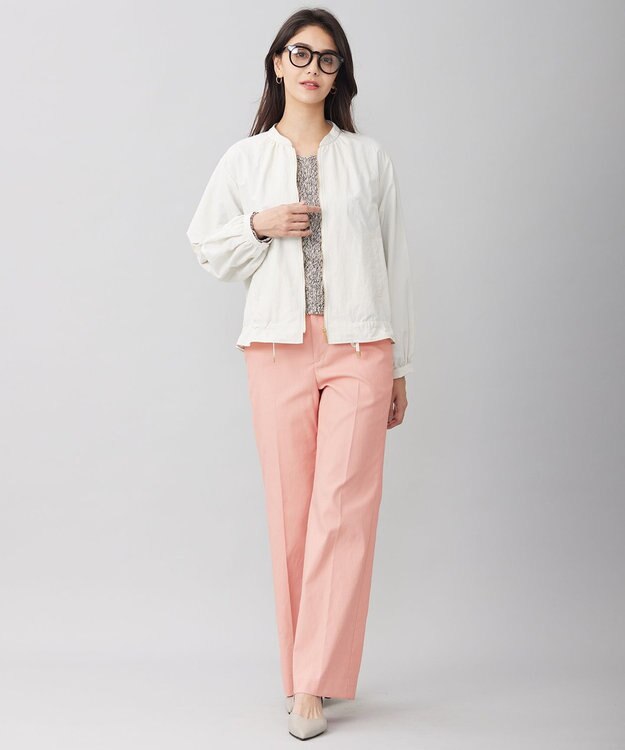 自由区 【撥水加工・UVケア・洗える】ライトグログラン ブルゾン アイボリー