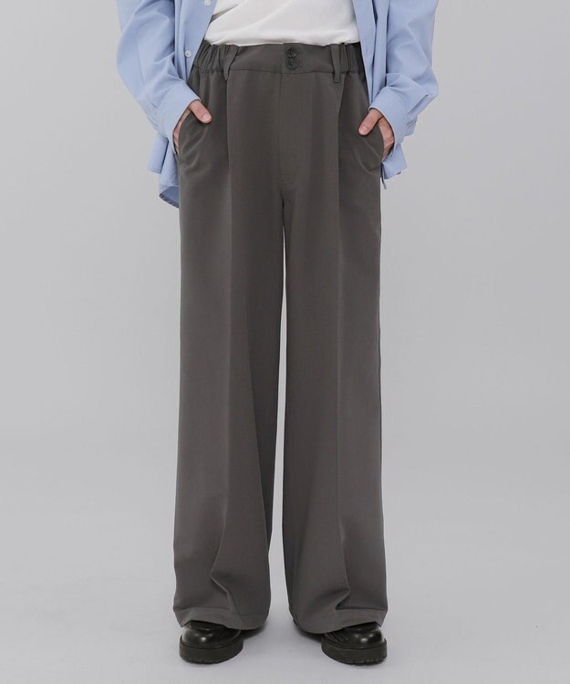 WEGO ローライズバギーフレアスラックス ダークグレー