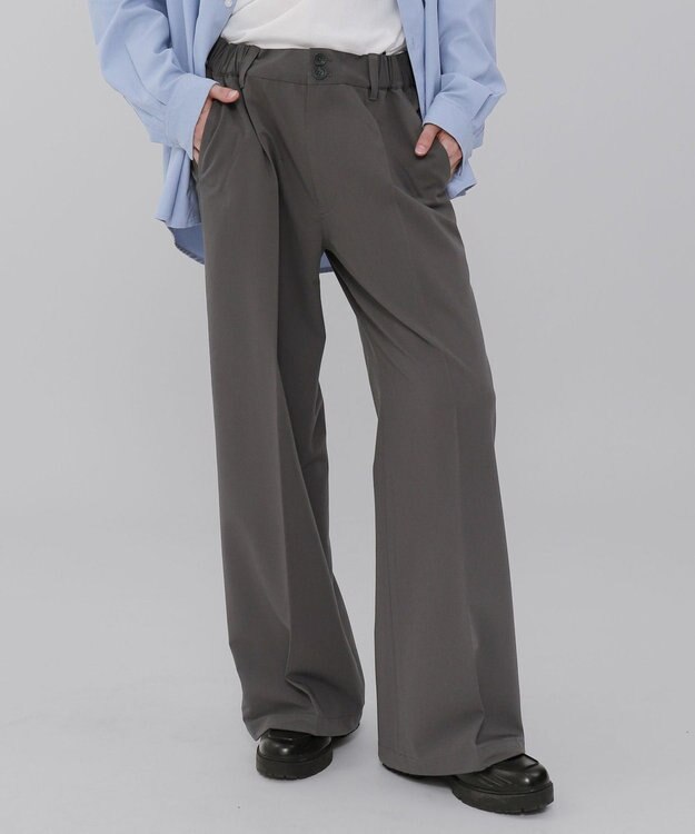 WEGO ローライズバギーフレアスラックス ダークグレー