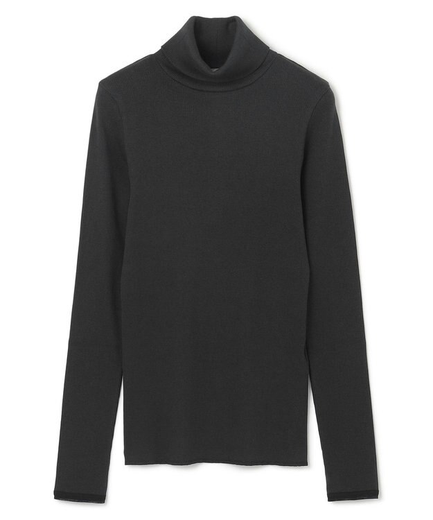 BEIGE， 【BEIGE,ecru/WEB限定・洗える】RIB TOPS /  コットンシルクハイネックトップス Stone