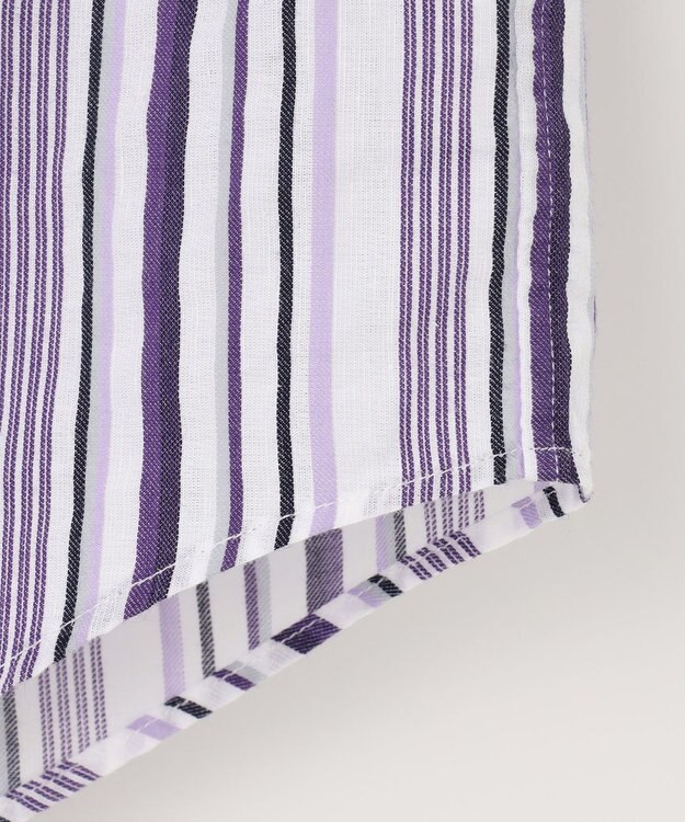 JOSEPH ABBOUD 【キングサイズ・吸水速乾】ソアロンストライプ 半袖 パープル系1