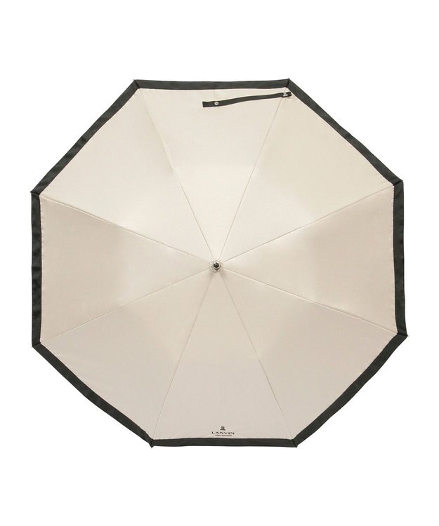 MOONBAT 【遮光/晴雨兼用日傘】LANVIN COLLECTION (ランバン コレクション)グログランリボン バイカラー 遮熱 UV 折りたたみ傘 楽折 ベージュ