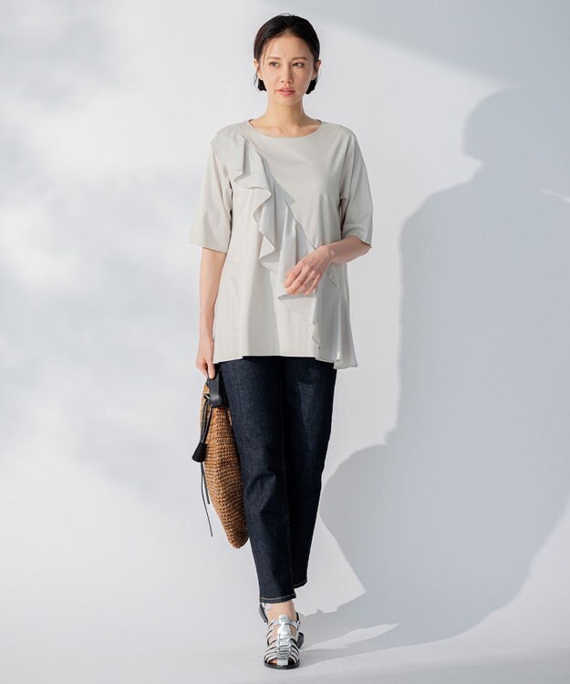 自由区 【XSサイズ～/洗える】365DENIM ストレートスリム パンツ ネイビー系