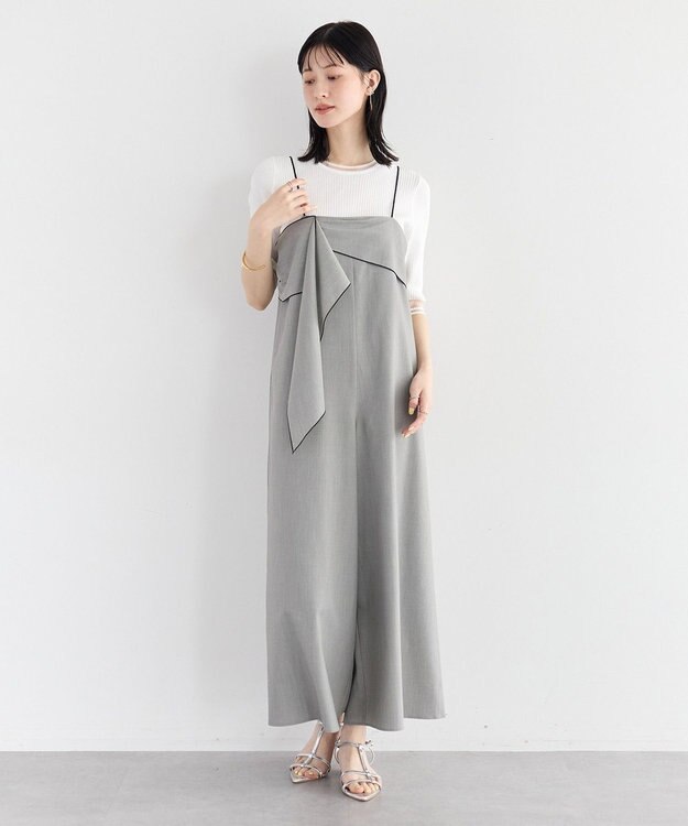 YECCA VECCA シアーMIX5分袖ニット Off White