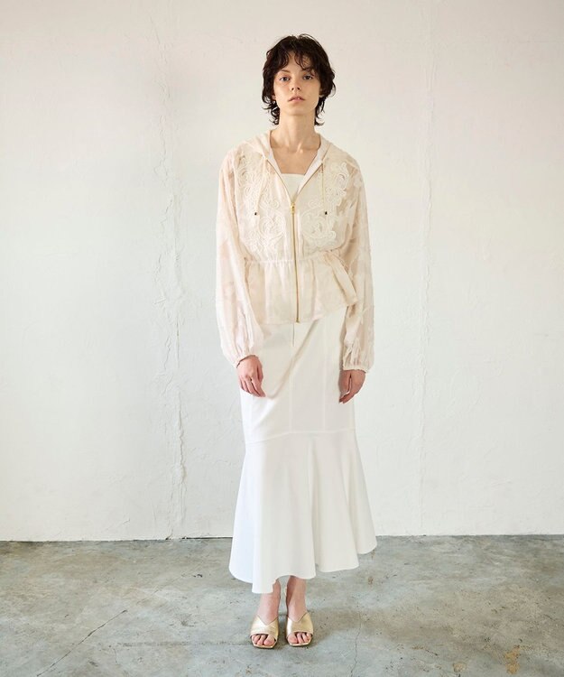 GRACE CONTINENTAL ジャガード刺繍ブルゾン キナリ