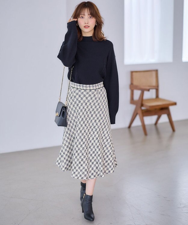 ANY SIS S 【洗える】スフレボトルネック ニット ネイビー