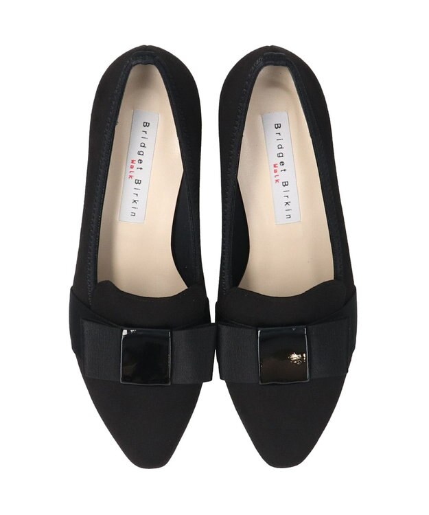 Bridget Birkin ＜3E＞【Bridget Birkin Walk】オペラリボンヒールウォーキングパンプス ブラックスウェード