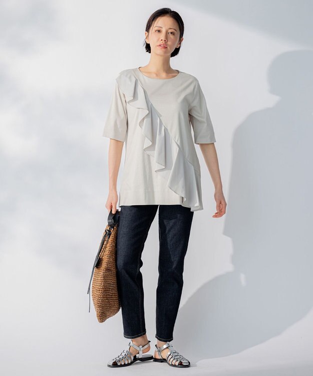 自由区 【XSサイズ～/洗える】365DENIM ストレートスリム パンツ ネイビー系