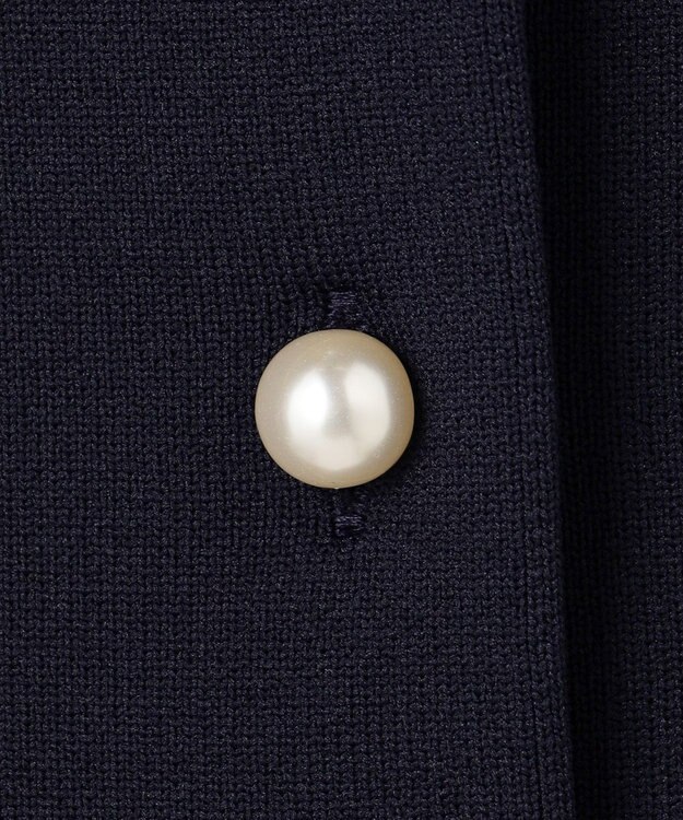 UNFILO L BEAUTY FORM KNIT パールボタン カーディガン ネイビー