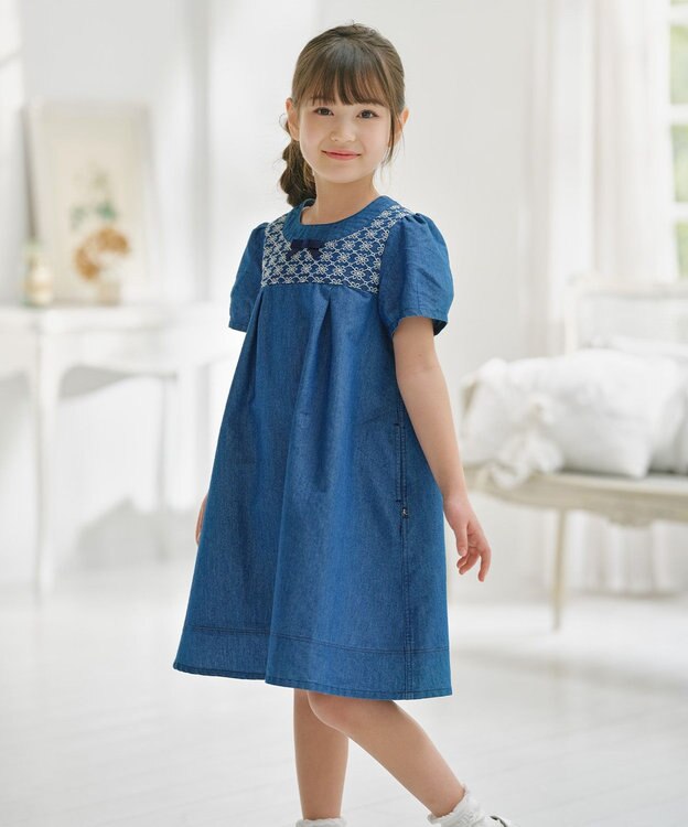 150-160㎝】レースコンビデニムワンピース / 組曲 KIDS | ファッション