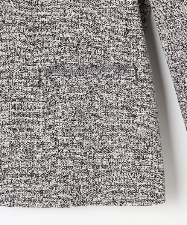 J.PRESS LADIES 【セットアップ対応】Light Tweed ノーカラー ジャケット ブラック系5