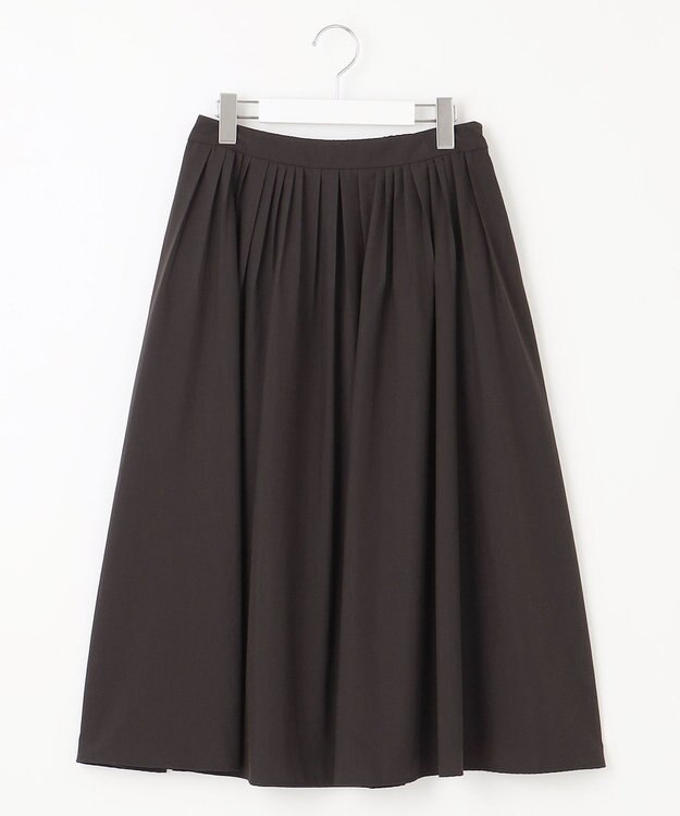 J.PRESS LADIES 【洗える】ソフトブロード ランダムタック スカート ブラック系