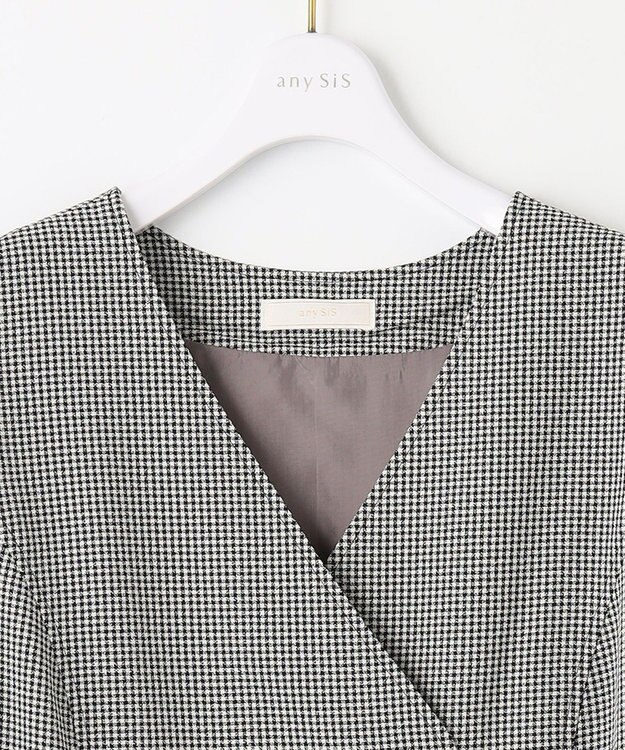 ANY SIS L 【2WAY】ジレラップ ワンピース モノトーンギンガム