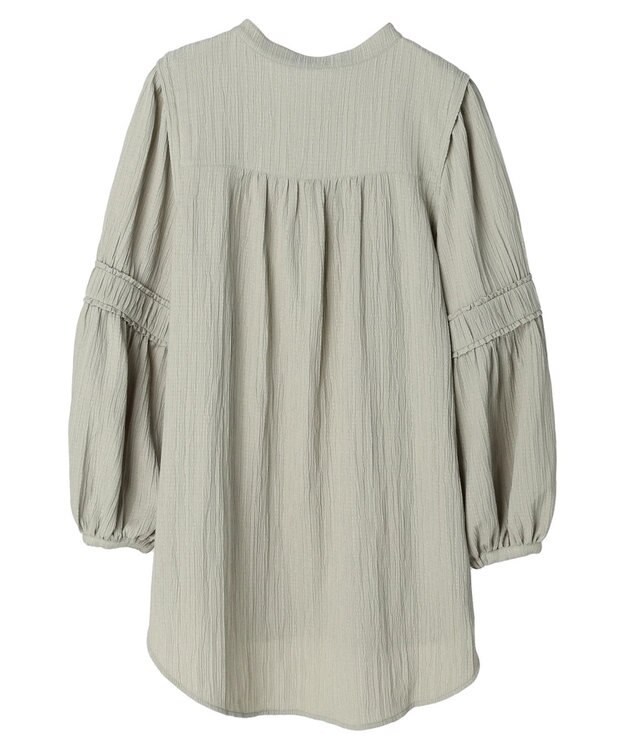 Green Parks 表面変化比翼シャツチュニック Smoky Green