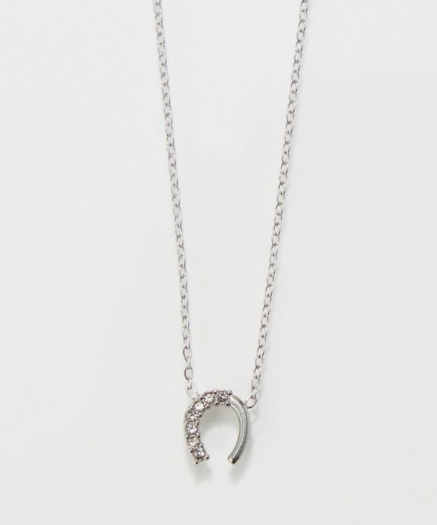 Phoebe 〈金属アレルギー対応〉グロッシーミニホースシューネックレス　シルバー　ステンレス/馬蹄/蹄鉄/ラッキーモチーフ/ギフト/プレゼント シルバー