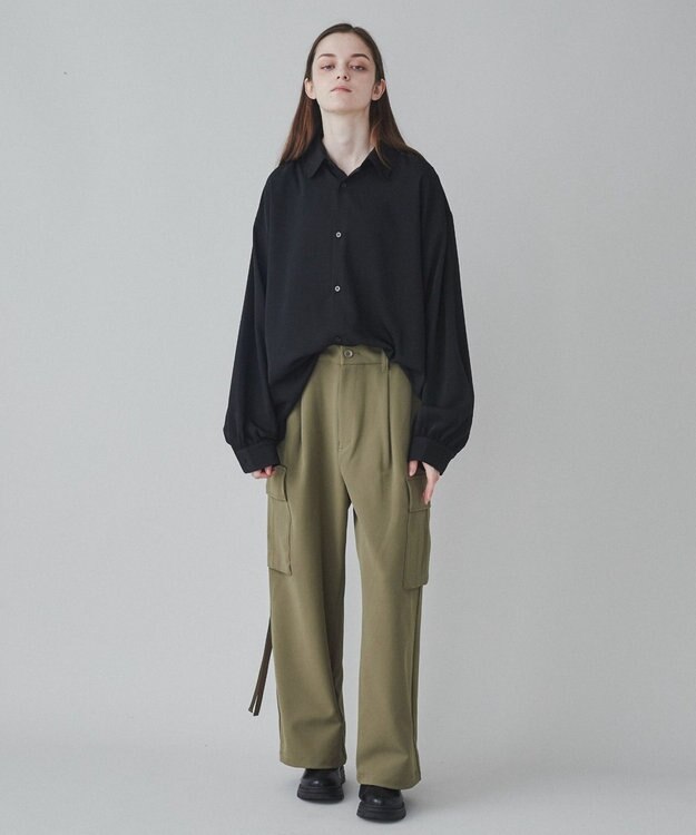 WEGO 【ユニセックス着用ITEM】トロミカーゴスラックス カーキ