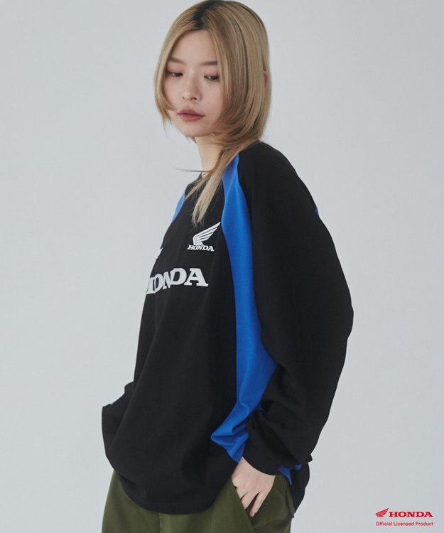 WEGO 【ユニセックス着用ITEM】別注HondaグラフィックT（LS） ブラック