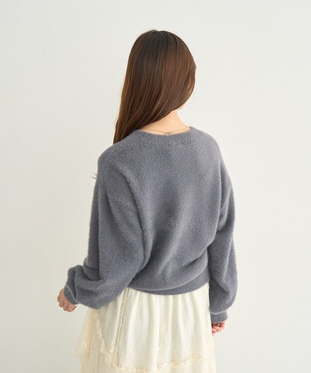 earth music&ecology ミニシャギープルオーバー Charcoal Gray