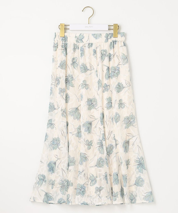 ANY SIS 【2WAY】ペイントフラワー スカート アイボリーベース