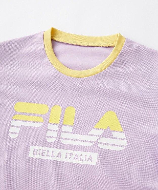 OP／FILA 【FILA】ブランドロゴ半袖リンガーTシャツ ラベンダー
