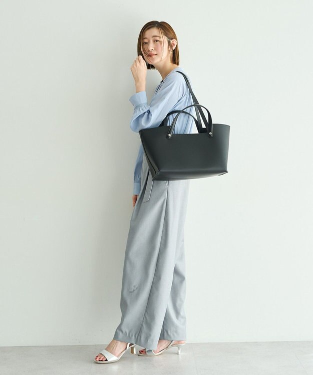 YECCA VECCA ギャザーブラウス Light Blue