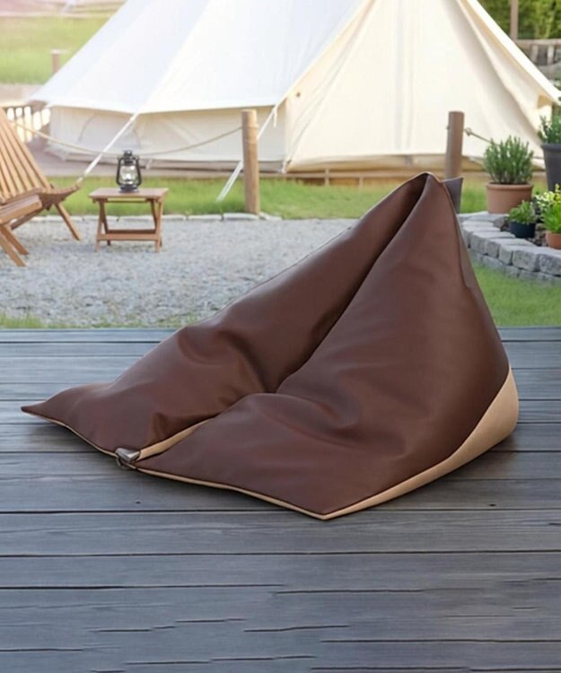 ビーズクッション tetra 【tetra LUXE】OD 3WAYビーズクッション ブラウン×コルク