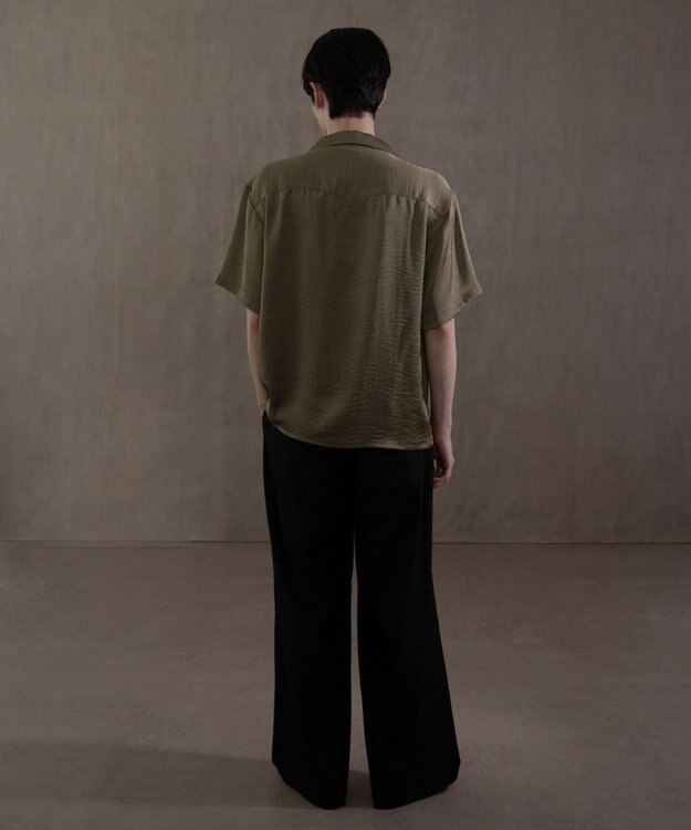 WEGO サテン刺繍シャツ（SS） カーキ