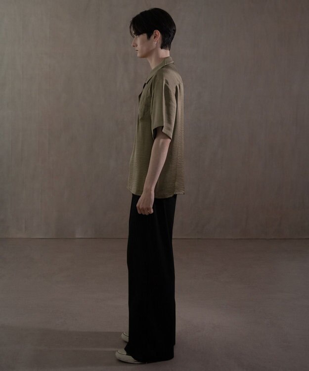 WEGO サテン刺繍シャツ（SS） カーキ