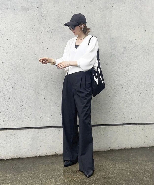 Green Parks ショート丈Ｖネックポンチプルオーバー White