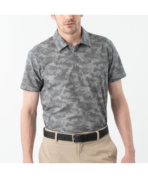 ZERO HALLIBURTON クールドッツ カモ柄ポロシャツ ZHG-M6S6a 85191 グレー